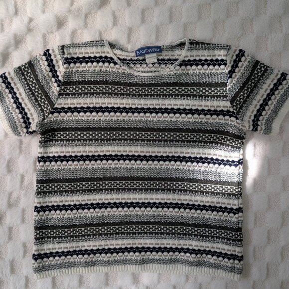 Vintage striped crochet tee - Picture 1 of 9